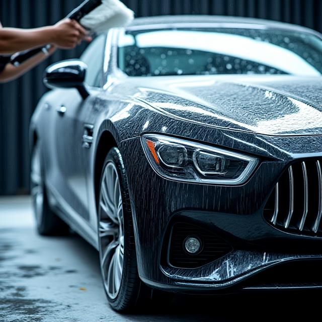 高級車の洗車風景